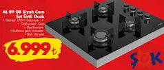 ALTUS AL-89 GB SİYAH CAM SET ÜSTÜ OCAK fiyat ve kampanya bilgisi